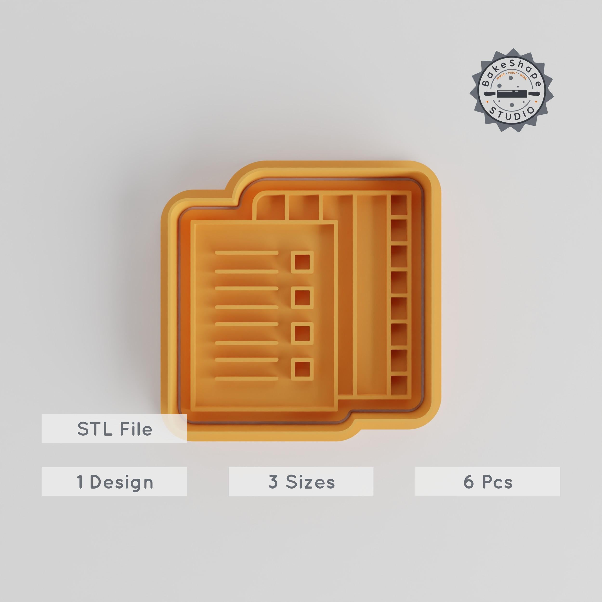 Education-themed Shape Cutter & Stamp Set, Cookies & Fondant, 3 Sizes, 6 Pcs, Classroom & Homework Design PRODUCT_2926 3d model