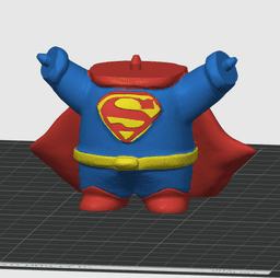 Super Cat - Superman Cosplay Cat Figurine - No Supports 3D Print STL/3MF 3d model