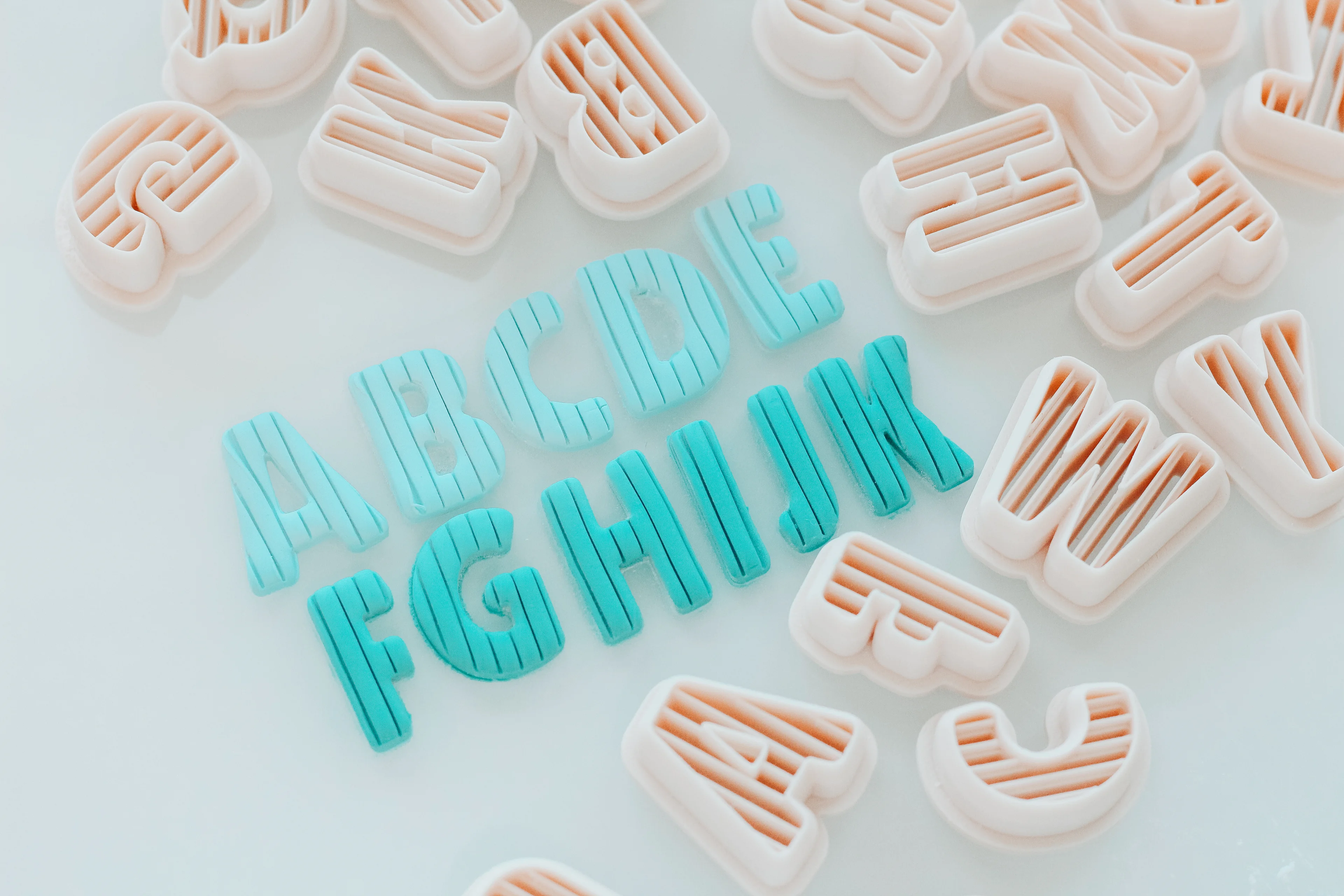 Full Set of Ribbed Alphabet Clay Cutters 3d model