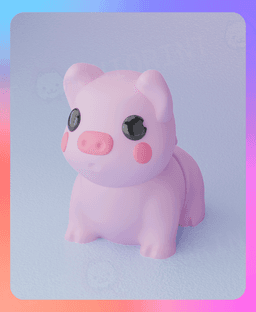 Flexi Piggy Keychain (Single Color) 3d model