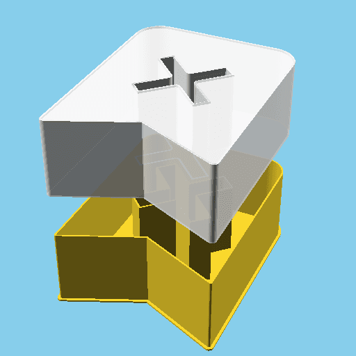 Bookmark with a cross mark, nestable box (v1) 3d model