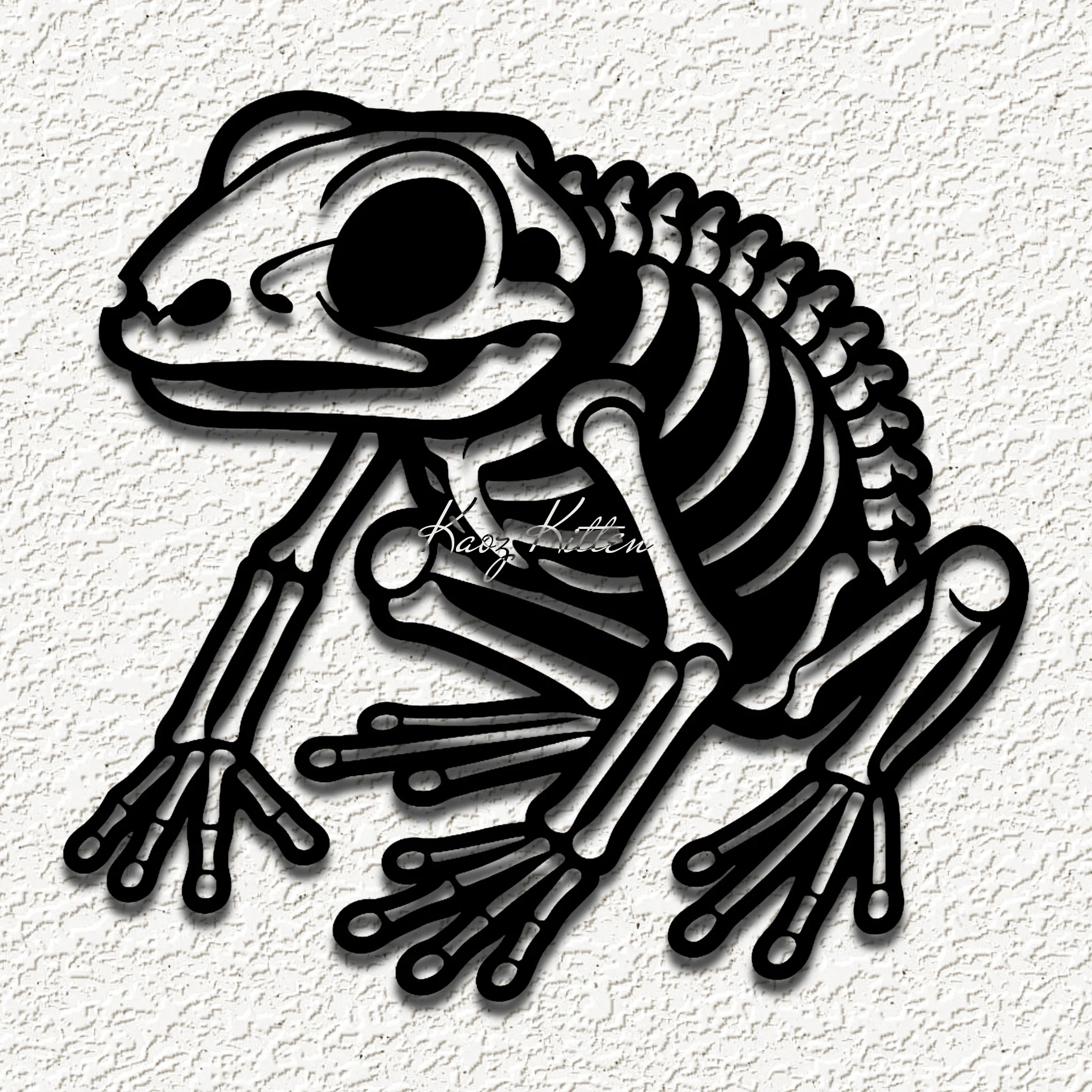 frog skeleton wall art home decor 3d model