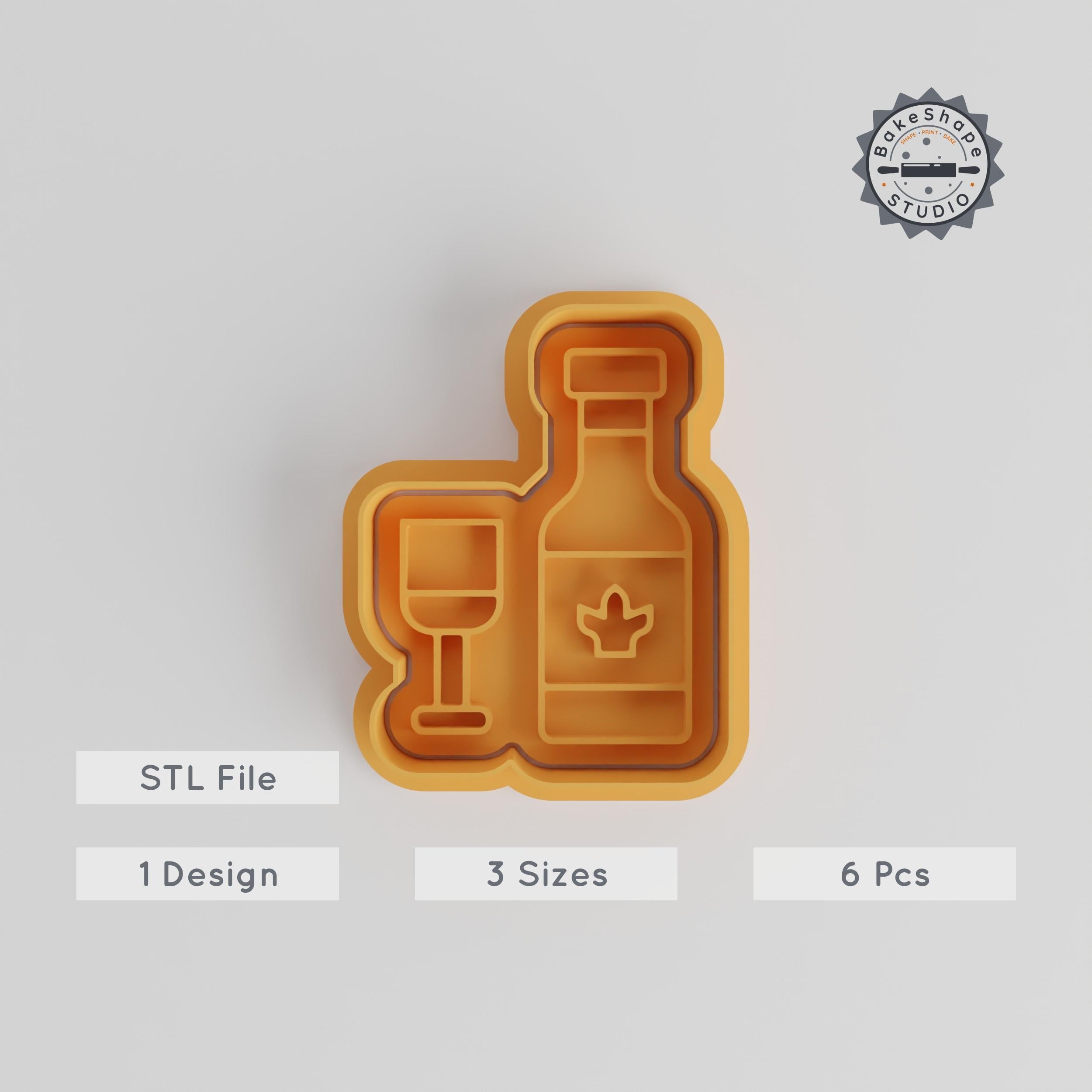 Drink Shape Cutter & Stamp Set, Perfect for Cookies & Fondant, S/M/L, 6 Pieces, Beverage Theme PRODUCT_5465 3d model