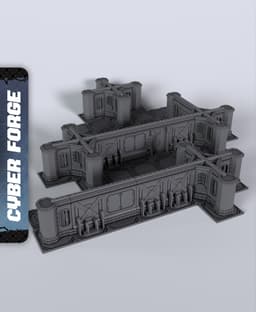 Clash Terrain - With Free Cyberpunk - Sci-Fi Gift Ideas for RPG and Wargamers 3d model