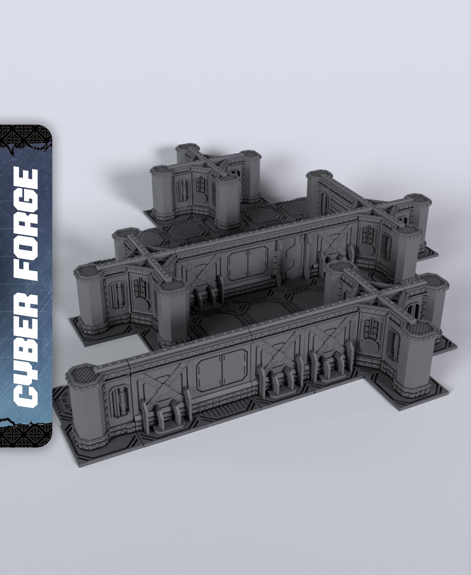 Clash Terrain - With Free Cyberpunk - Sci-Fi Gift Ideas for RPG and Wargamers 3d model