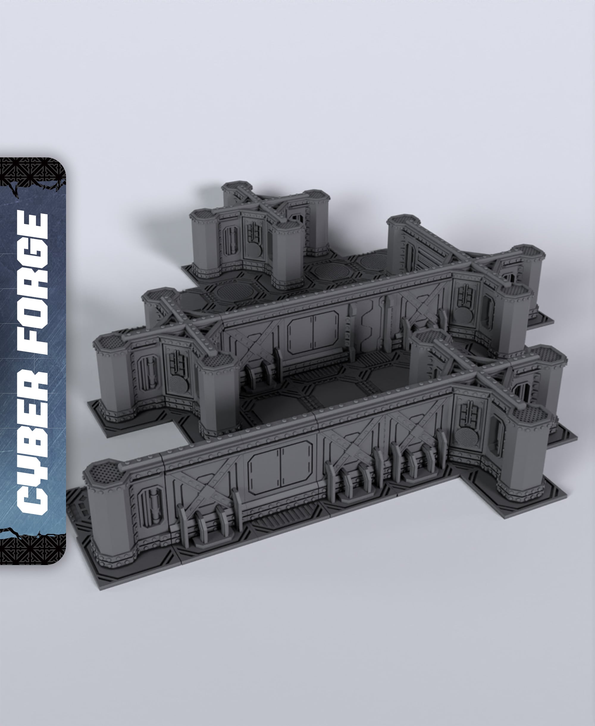 Clash Terrain - With Free Cyberpunk - Sci-Fi Gift Ideas for RPG and Wargamers 3d model