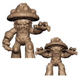 Dark Fantasy Fungus Folk Tabletop Miniatures 32mm Two STL Pack 3d model