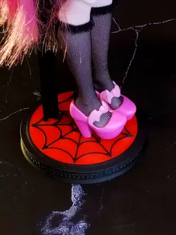 Spider Doll Stand for 1/6 Scale Dolls (11–12”) | Gothic Display Stand with Interchangeable Disc 3d model