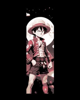 More Anime Fanart - Again Monkey D Luffy from One Piece - Set of bookmarks 3d model