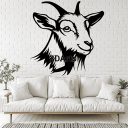 Goat Head 2D Wall Art/Window Art - Digital STL & SVG Files for 3D Printing and Laser Cutting 3d model