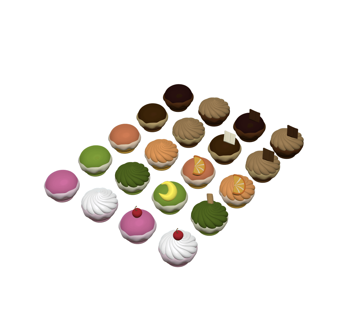 Cupcake Puffs 3d model