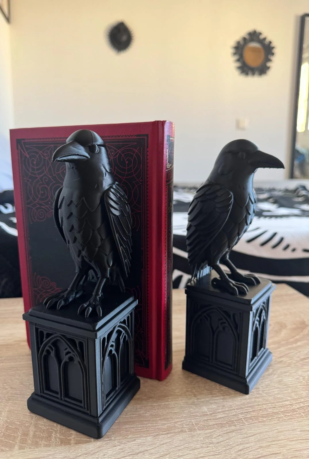 Gothic Raven Bookends Crow Book End Gothic Home 3d model