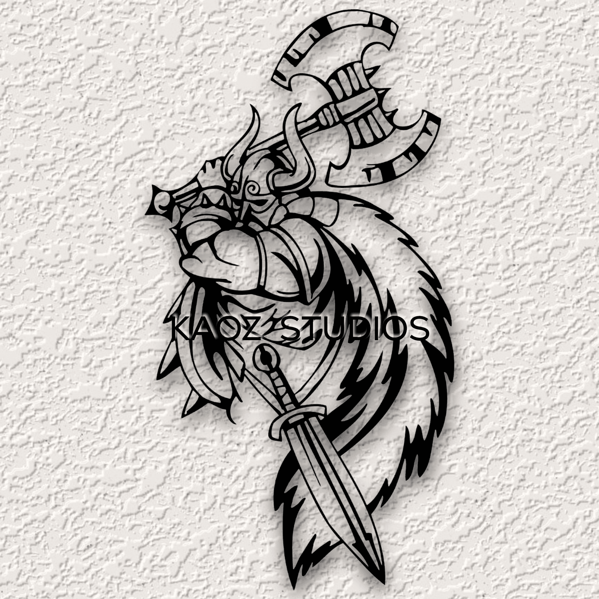 valhalla warrior wall art viking wall decor nordic decoration gaming 3d model