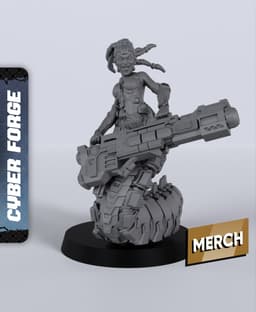 Gorgona the Stonecold - With Free Cyberpunk - Sci-Fi Gift Ideas for RPG and Wargamers 3d model
