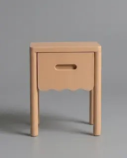 Scalloped Wood Side Table 3d model