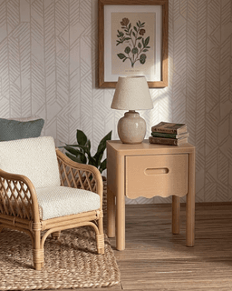 Scalloped Wood Side Table 3d model