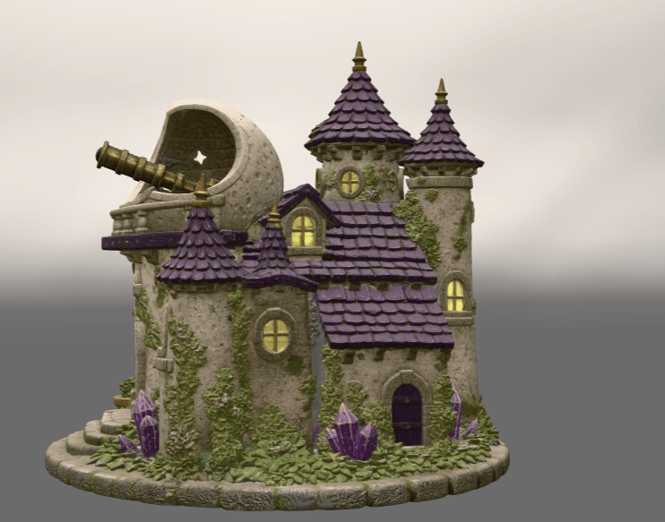 Enchanted Moon Observatory STL File for 3D Print 3d model
