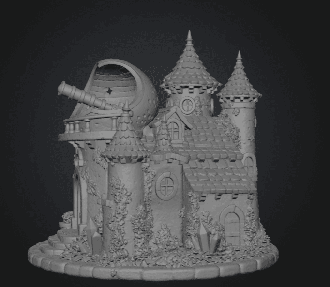 Enchanted Moon Observatory STL File for 3D Print 3d model