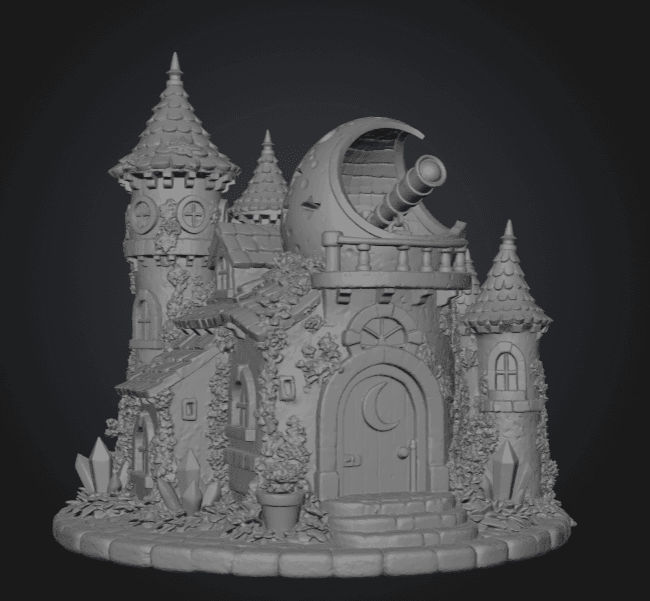 Enchanted Moon Observatory STL File for 3D Print 3d model