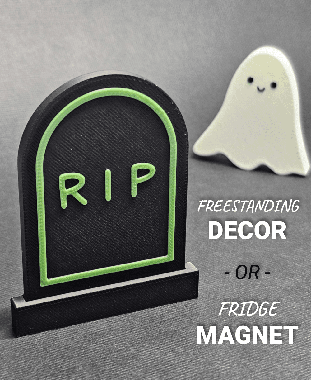 "RIP" Halloween Gravestone | Freestanding Decor or Fridge Magnet 3d model