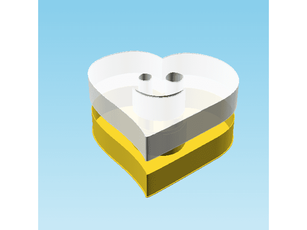 Fluffy Hearts Lo A, nestable box (v3) 3d model