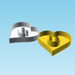 Fluffy Hearts Lo A, nestable box (v3) 3d model