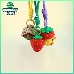 FRUIT SERIES: Strawberry Fidget Clicker Keychain Bundle 3d model