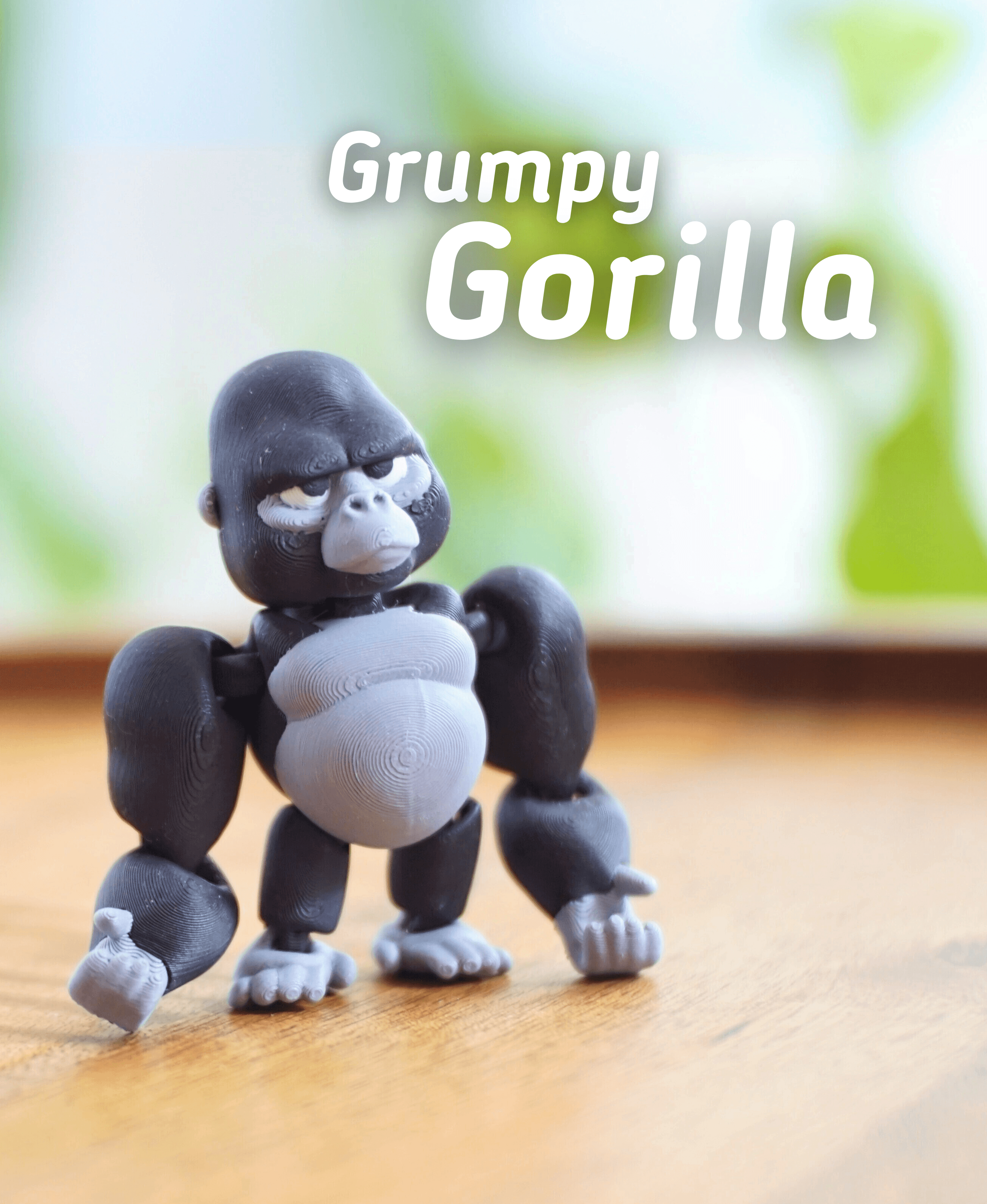 Grumpy Gorilla - Articulated Fidget Gorilla - Ludo Animal 3d model