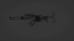 futuristic plasma rifle with human character 3d model