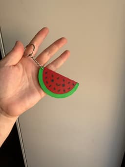 Cute watermelon keychain 3d model