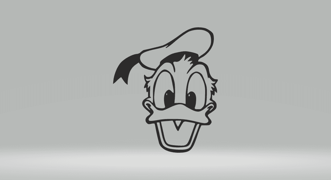 Donald Duck Cartoon Art 2D.stl 3d model