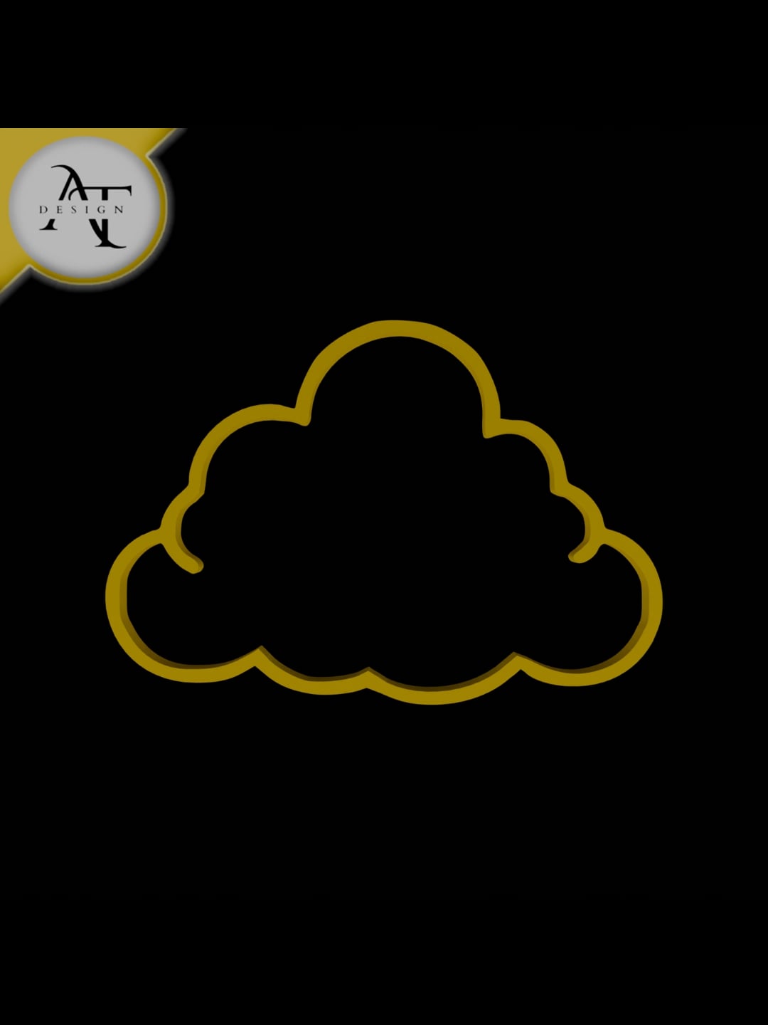 Simple Cloud Symbol - 2D Art 3d model