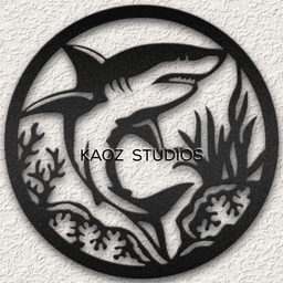 shark wall art nautical wall decor deep sea decoration ocean beach house 3d model