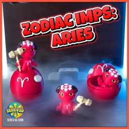 Aries Flexi Imp - Zodiac Imp Collection Part 2 - Keychain & Straw Buddy, No Supports 3D Print STL/3M 3d model