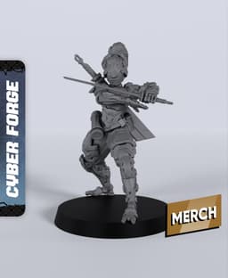 Ichiko Serpentblade - With Free Cyberpunk - Sci-Fi Gift Ideas for RPG and Wargamers 3d model