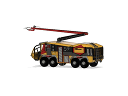 Yellow Airport Fire Truck Engine 8X8 with Movements 3d model