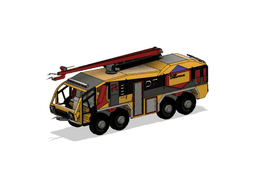 Yellow Airport Fire Truck Engine 8X8 with Movements 3d model