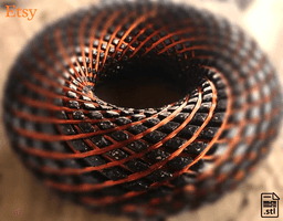 Rodin Coil Torus .STL 220mm. x 68mm. .STL Diameter Coil | iToroid Vortex Wave 3d model