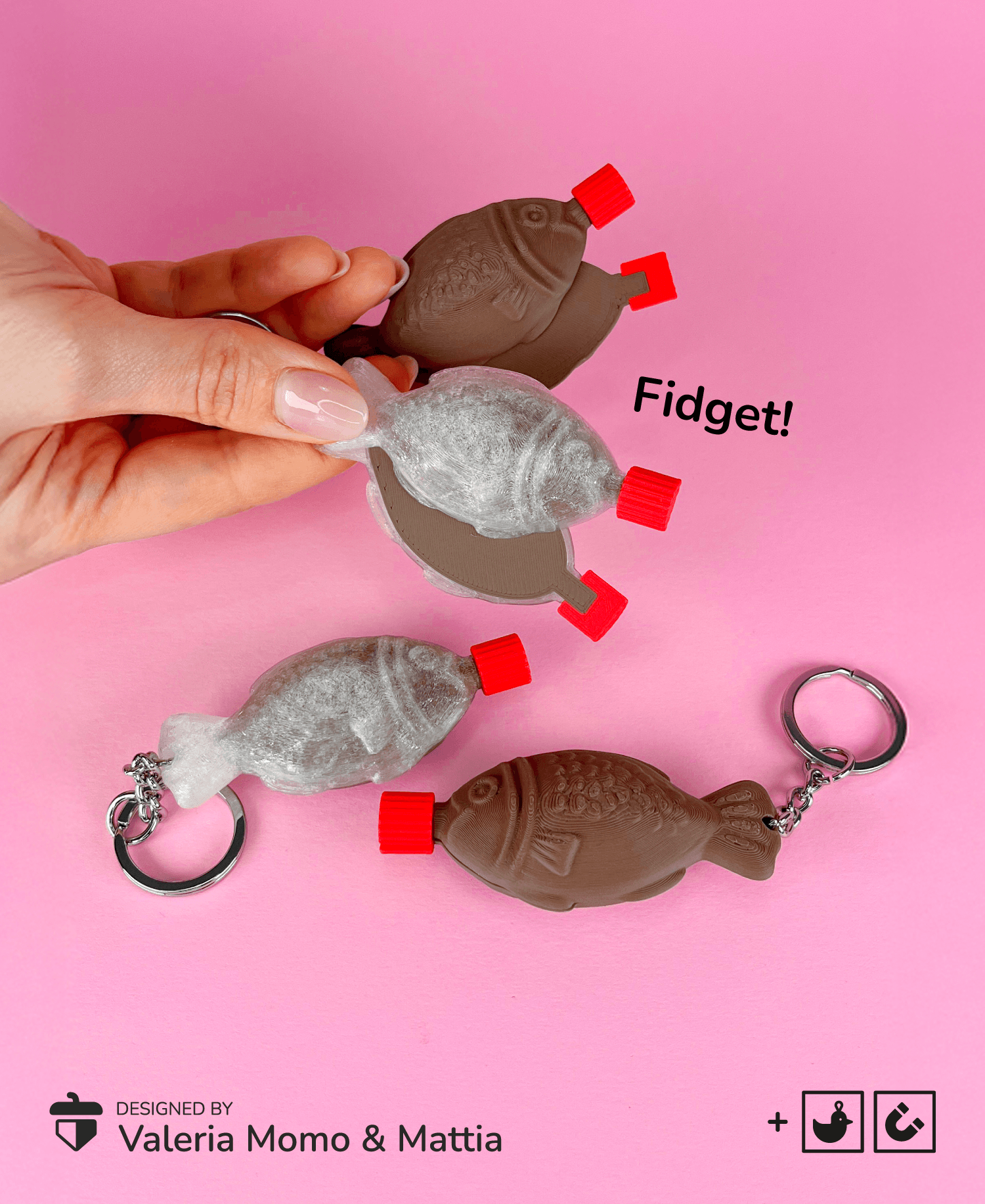 Soy Sauce Container Fidget Keychain Magnet, Sushi! 3d model