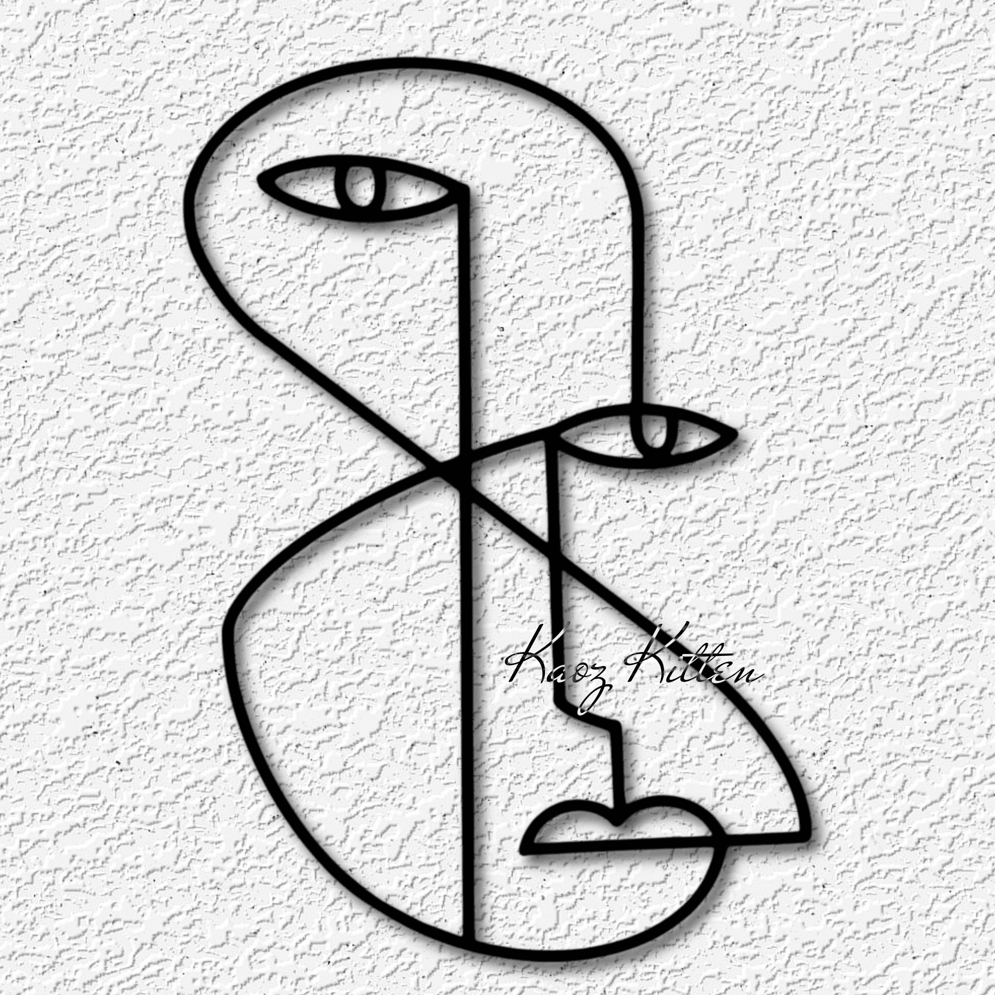 Picasso style face wall art modern cubism home decor 3d model