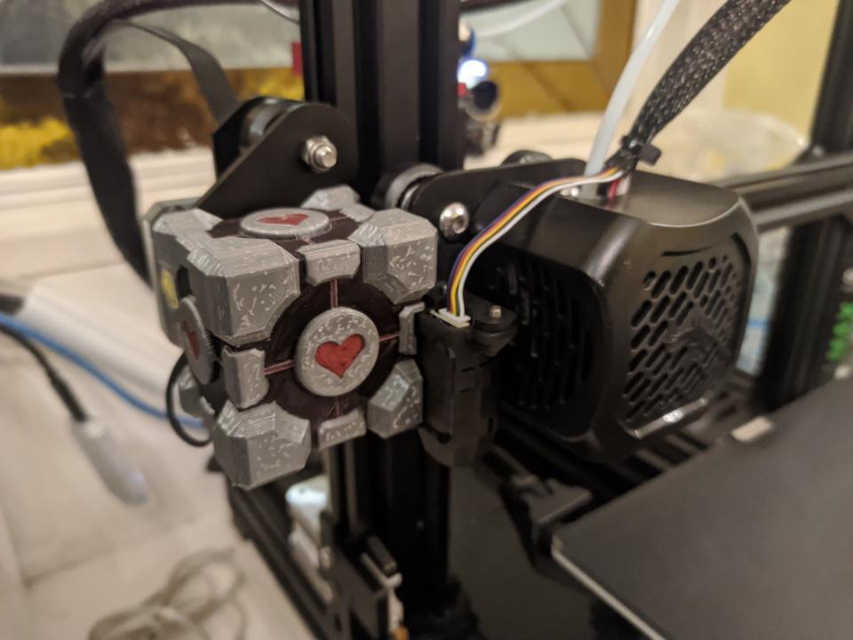 Ender 3 v2 Companion Cube X Motor Cover - CR Touch edition 3d model