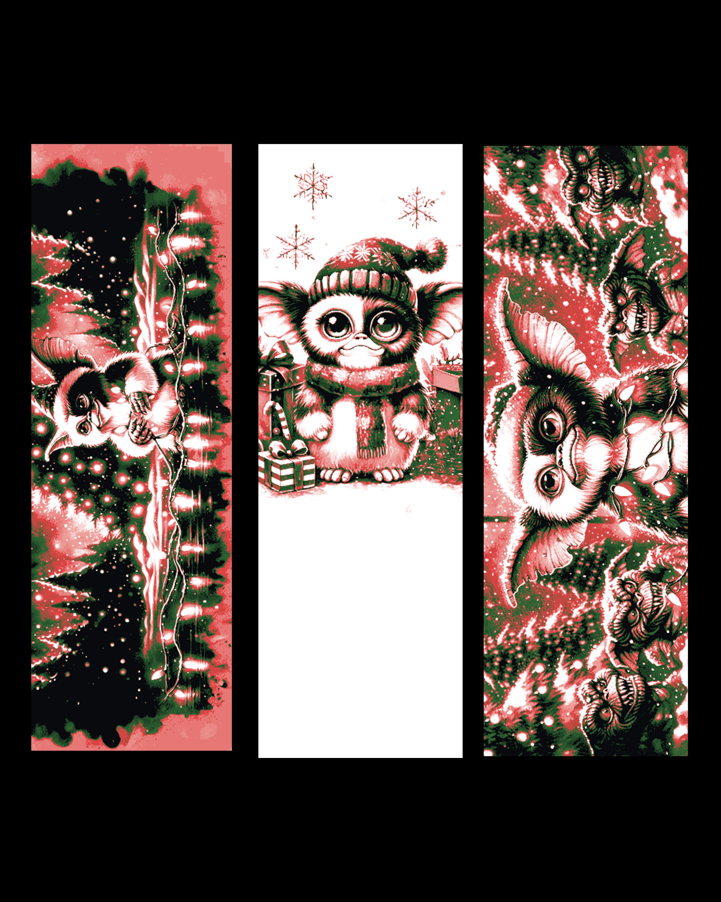 Merry Christmas and Happy Gremlins to All! Set of bookmarks 3d model