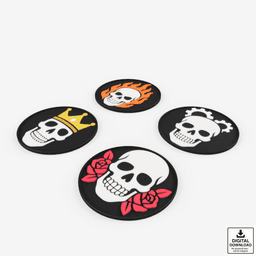 Skull Coaster Collection – Multi-Color 3D Printable Set (STL + 3MF) 3d model