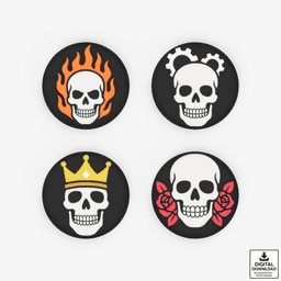 Skull Coaster Collection – Multi-Color 3D Printable Set (STL + 3MF) 3d model