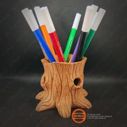 Tree Stump Pen Holder 3d model