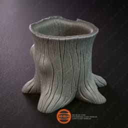 Tree Stump Pen Holder 3d model