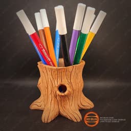 Tree Stump Pen Holder 3d model