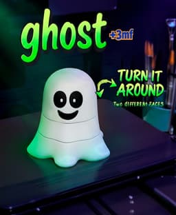 Fidjet Ghost Toy β Rotating Head Halloween Figure (Print-in-Place, No Supports) 3d model