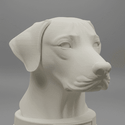 Rhodesian Ridgeback Dog Bust with Nameplate - 3D Printable Pet Memorial Statue 3d model