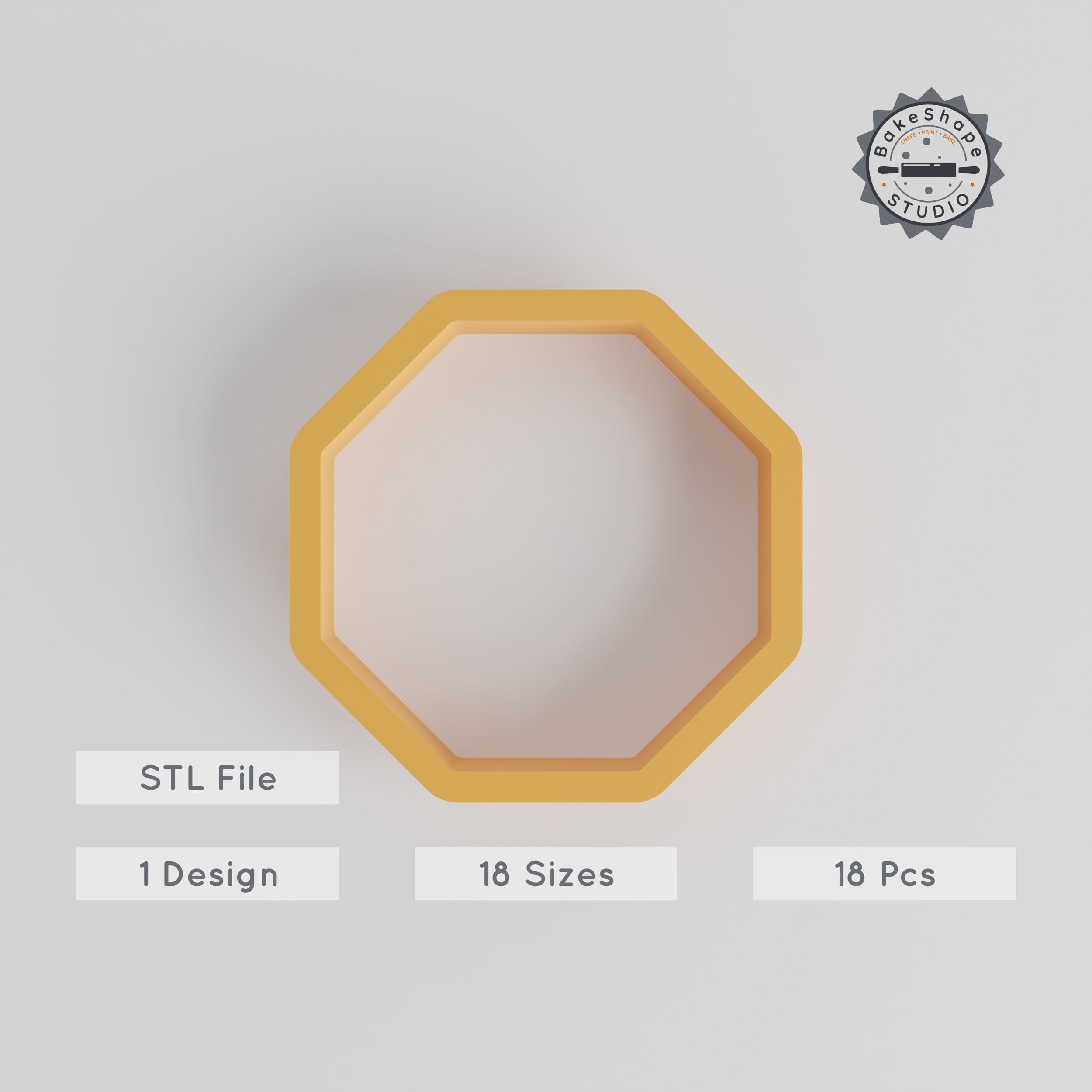 Octagon Shape Cutter Set, 18 Sizes, Perfect for Cookies, Fondant & Clay, Eight Sided Geometric 3D Print Design PRODUCT_1165 3d model